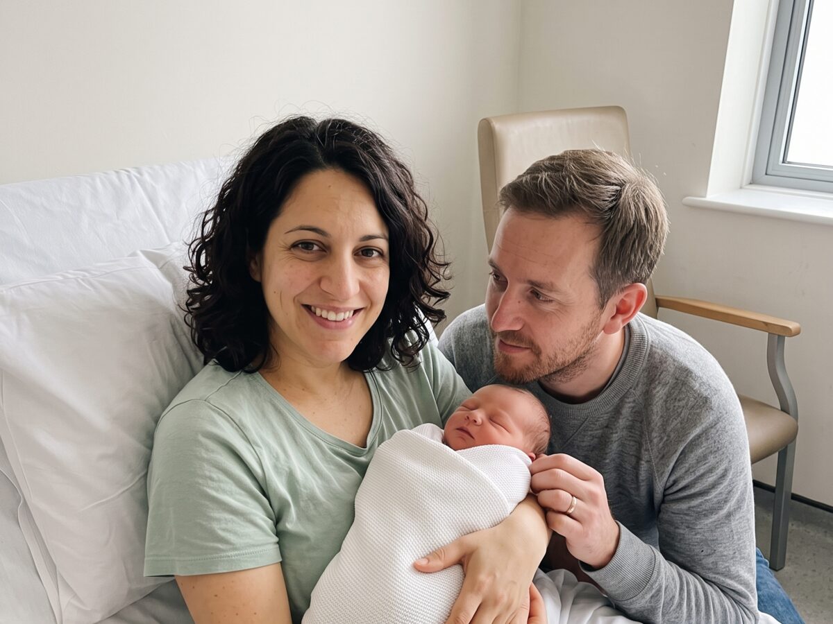 Holding newborn