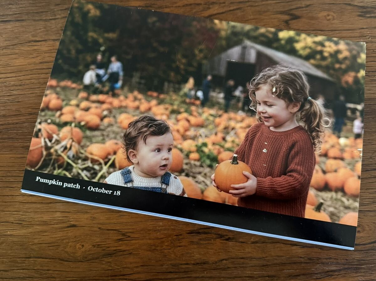 A full-page photo inside the Paper Edition, captioned 'Pumpkin patch · October 18'