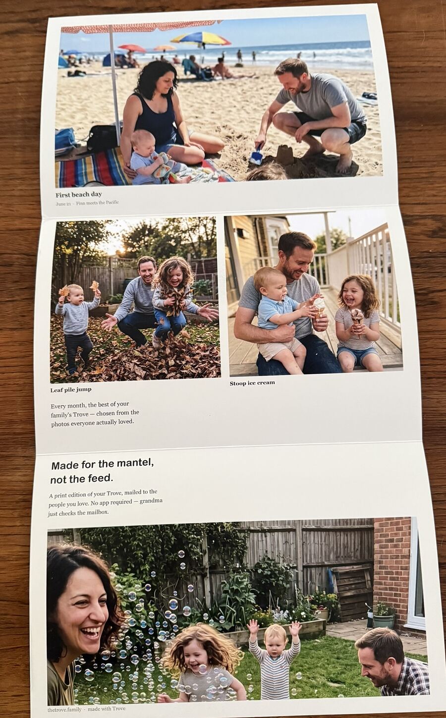 The Paper Edition opened out — captioned photos and the month's story