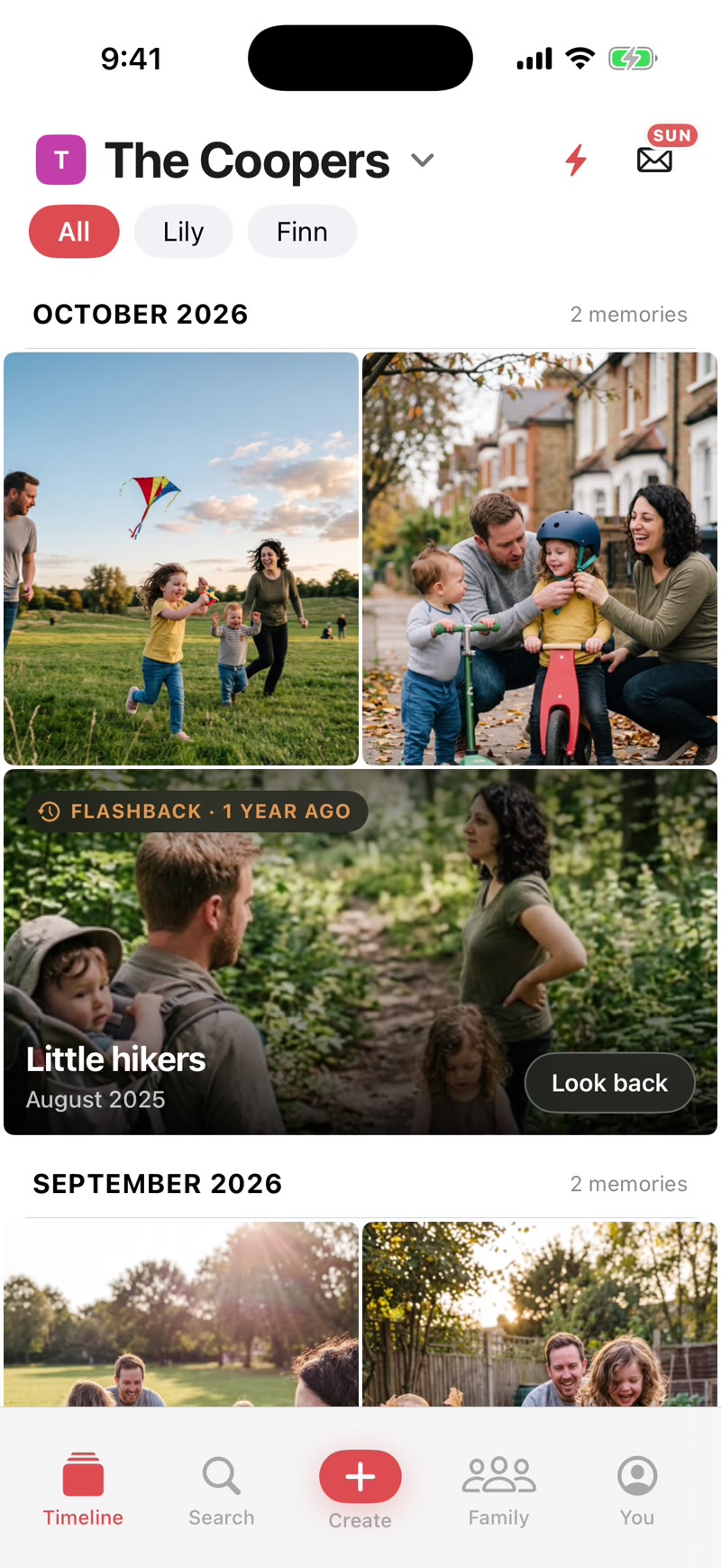 Trove app — your family photo timeline